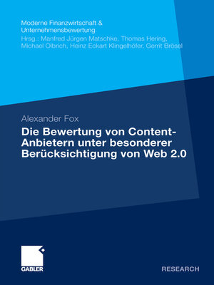 cover image of Die Bewertung von Content-Anbietern unter besonderer Berücksichtigung von Web 2.0